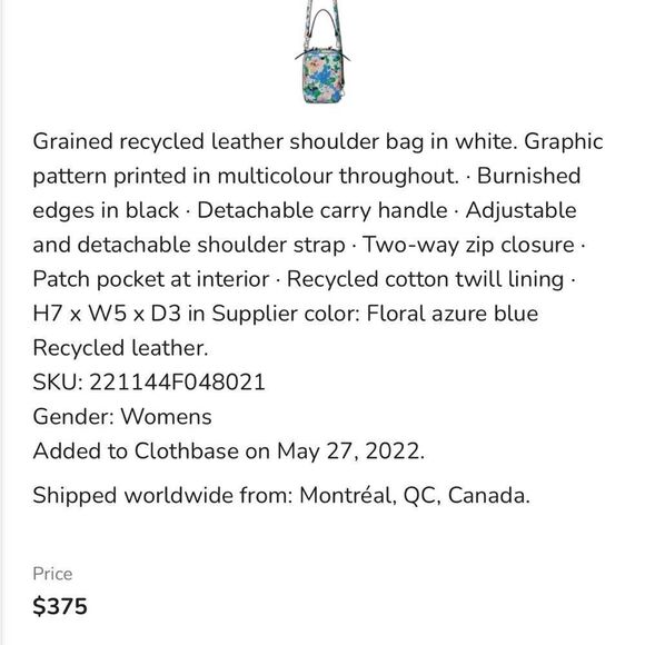 Ganni Multicolor Floral 2 Way Camera Bag - Picture 6 of 6